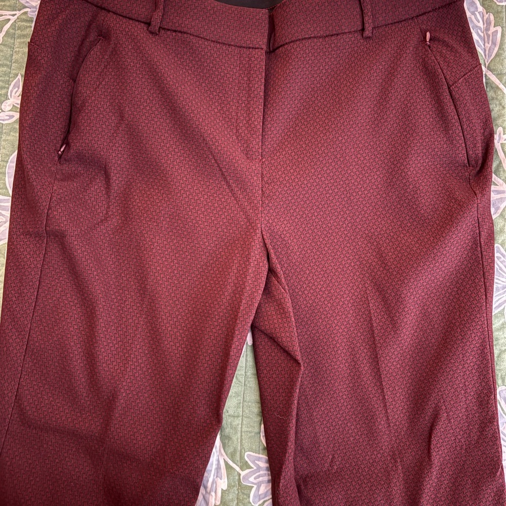 Lane Bryant Burgundy Straight Leg Pants